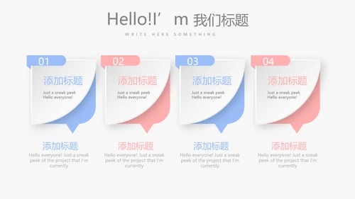 时尚小清新微立体述职报告通用PPT动态模板封面含PS