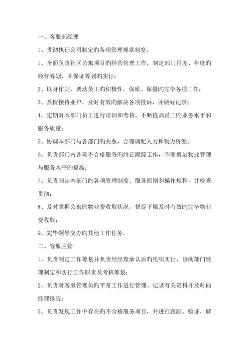 物业公司职能部门及岗位基本职责.docx