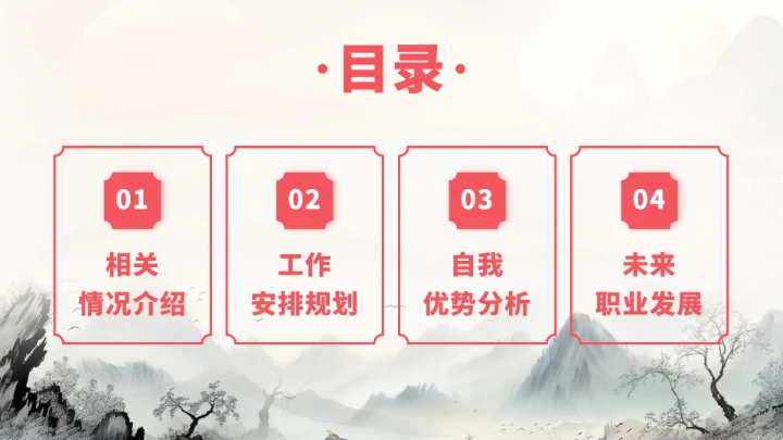 红色中国风大学生职业生涯规划PPT模板