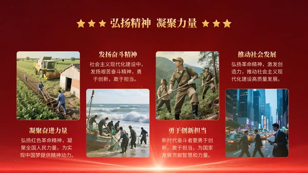 红色党政风红色革命主题班会PPT模版