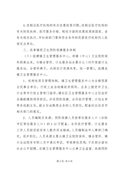 关于全市卫生体制改革的实施意见.docx