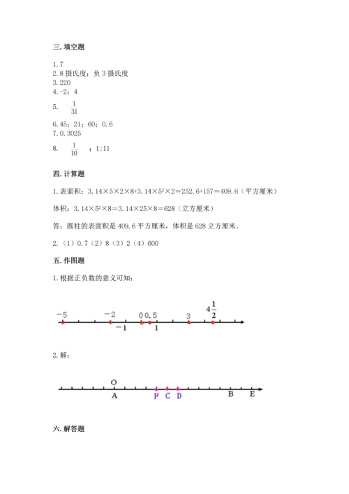 人教版六年级下册数学期末测试卷及参考答案一套.docx