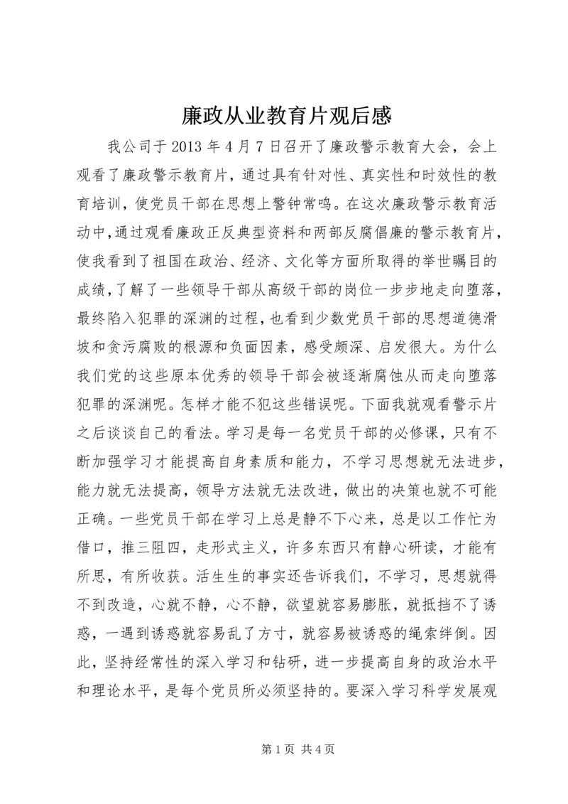 廉政从业教育片观后感.docx