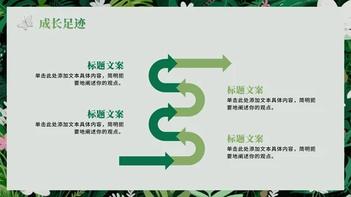 绿色绿植小清新风新学期新生自我介绍PPT模板