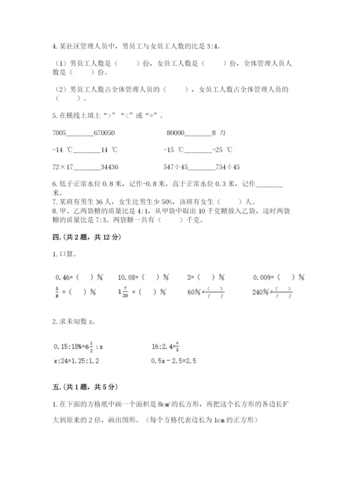 人教版数学六年级下册试题期末模拟检测卷附参考答案【能力提升】.docx