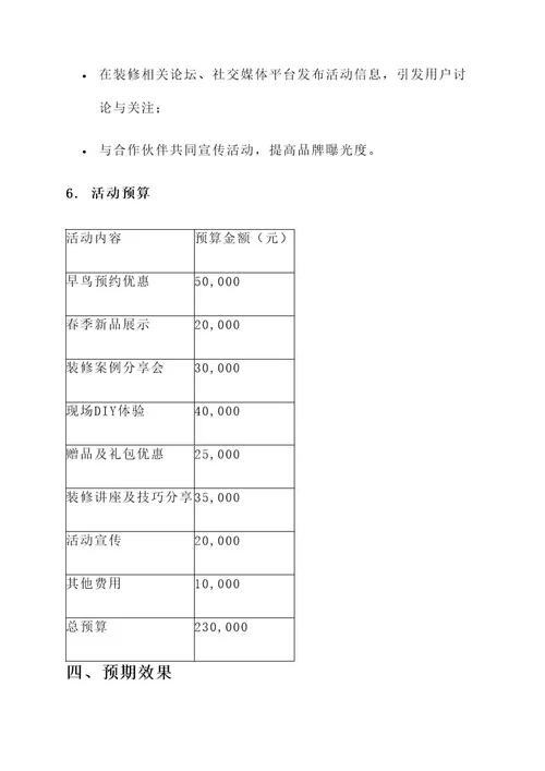 五一期间装修公司活动方案