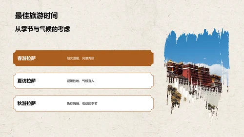 橙色复古风拉萨——城市旅游宣传介绍PPT模板