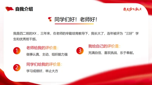 我是少先队员竞选大队长通用PPT模板