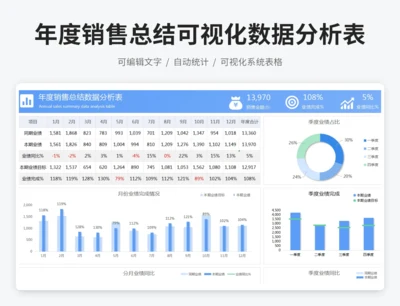 年度销售总结可视化数据分析表