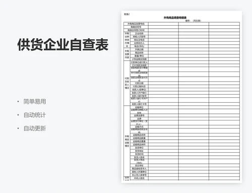 供货企业自查表