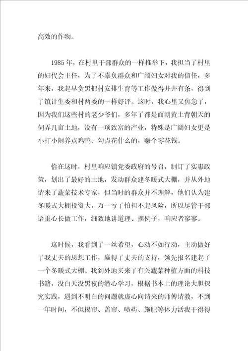 农村三八红旗手事迹材料