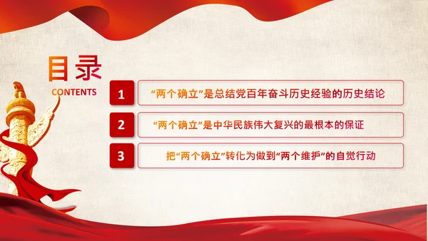 两个确立的决定性意义两个维护党组织PPT模板