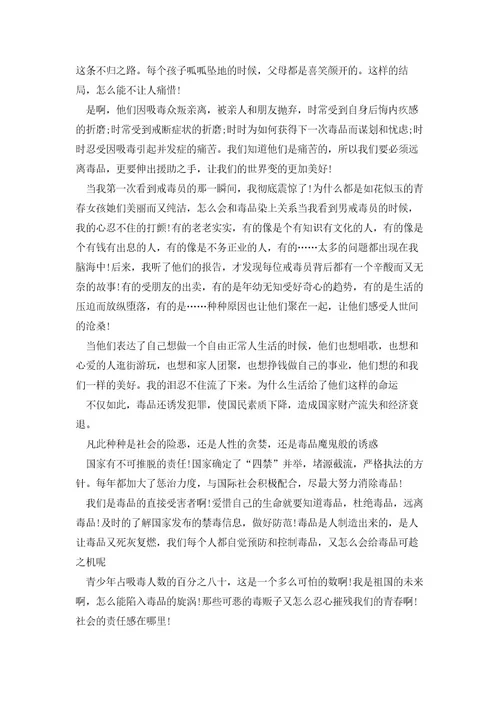 禁毒教育的心得体会800字5篇