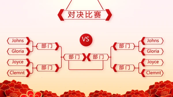 红色喜庆迎新春春节晚会年会动态PPT模板