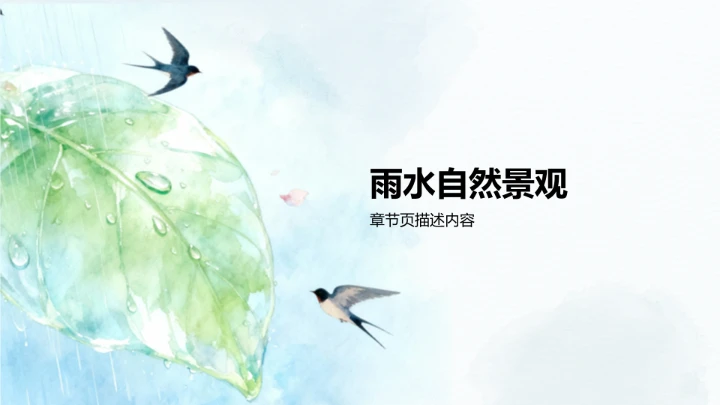 二十四节气雨水PPT模板