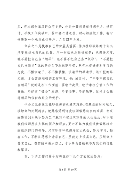 乡镇挂职锻炼总到乡镇下派挂职锻炼工作情况汇报.docx