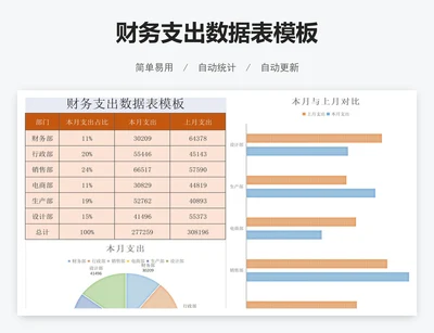 财务支出数据表模板