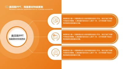 橙色简约总分关系3项PPT单页