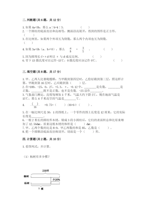 鲁甸县六年级下册数学期末测试卷往年题考.docx