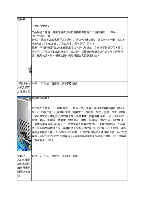 现磨豆浆机和雪泥机价格