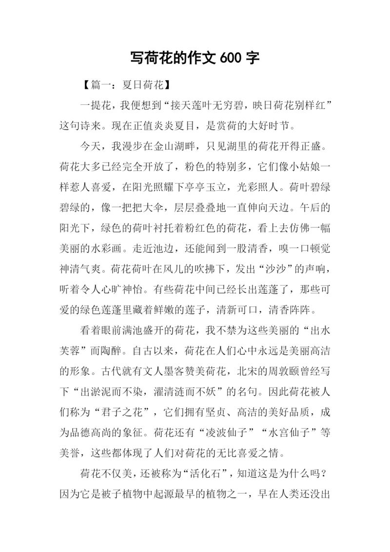 写荷花的作文600字.docx
