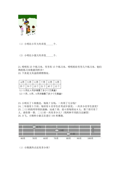 小学二年级上册数学应用题100道附参考答案【实用】.docx