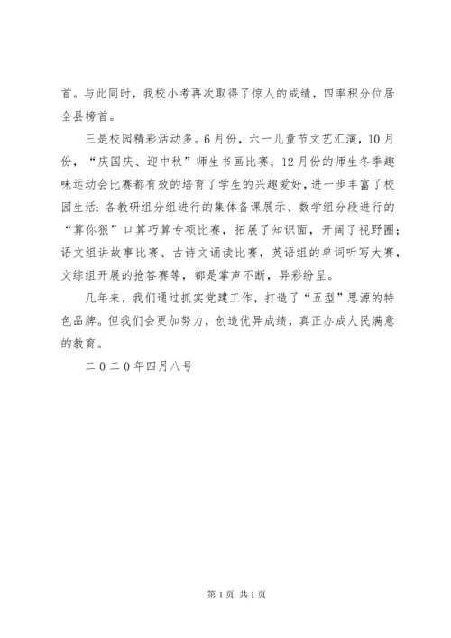 学校抓党建工作特色品牌创建总结.docx