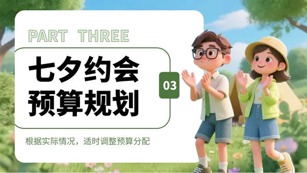 绿色3D风情侣大自然游玩策划攻略PPT