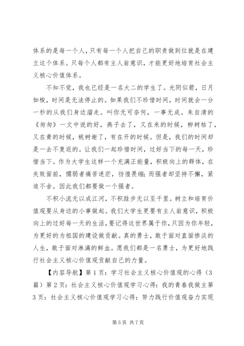 学习社会主义核心价值观的心得（3篇）.docx