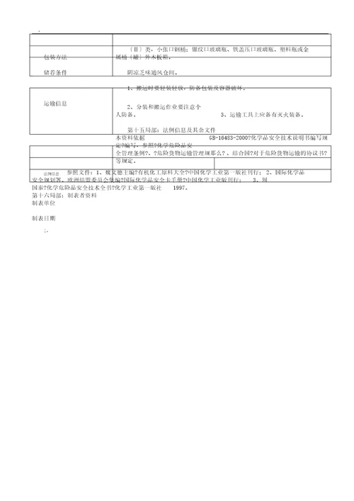 抹机水MSDS安全资料表