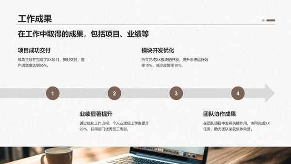 棕色商务风转正述职报告通用模板PPT模板