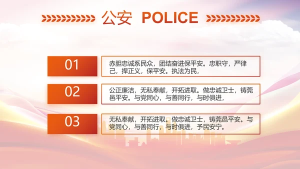 红色大气公安警察培训动态PPT