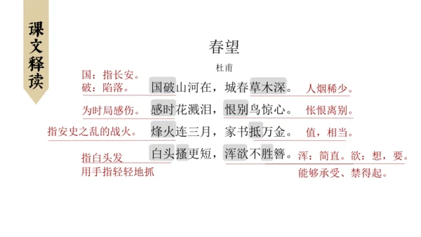 第26课《诗词五首》之《饮酒（其五）》《春望》课件