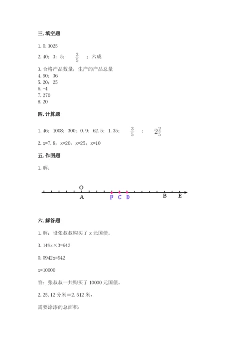 人教版六年级下册数学期末测试卷含答案（最新）.docx