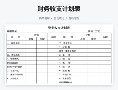 财务收支计划表