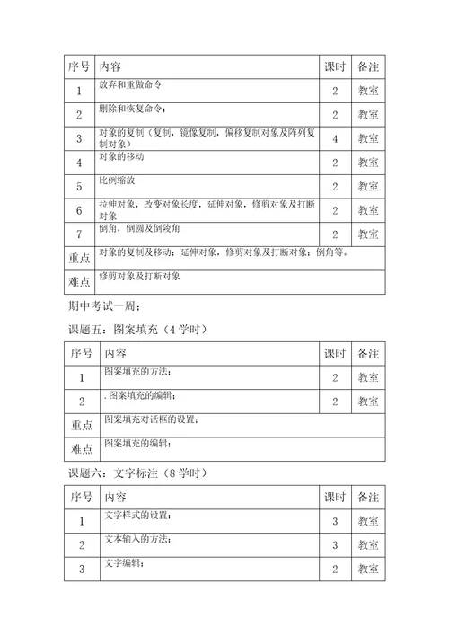 CAD制图教学计划共4页