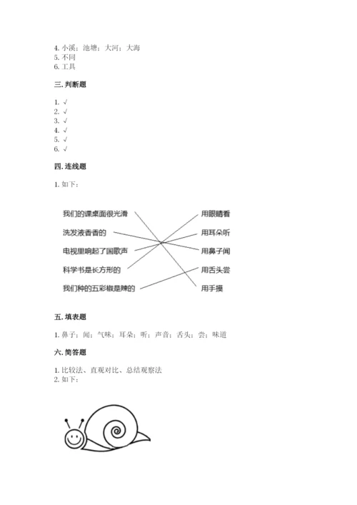 教科版小学科学一年级下册期末测试卷及答案【全国通用】.docx