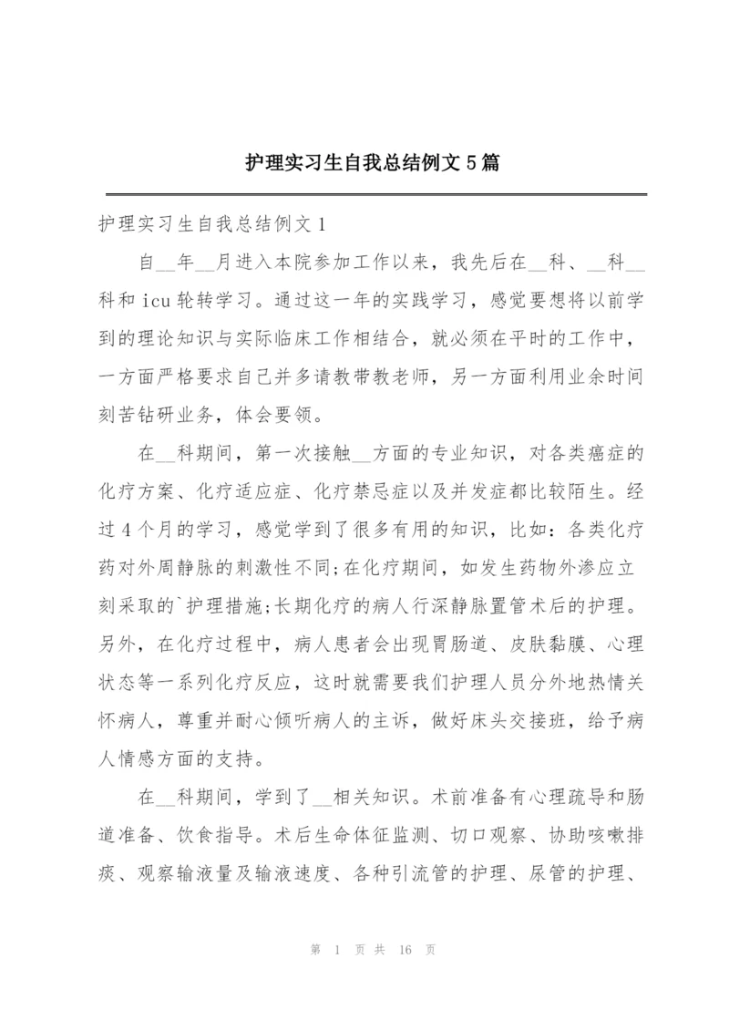 护理实习生自我总结例文5篇.docx