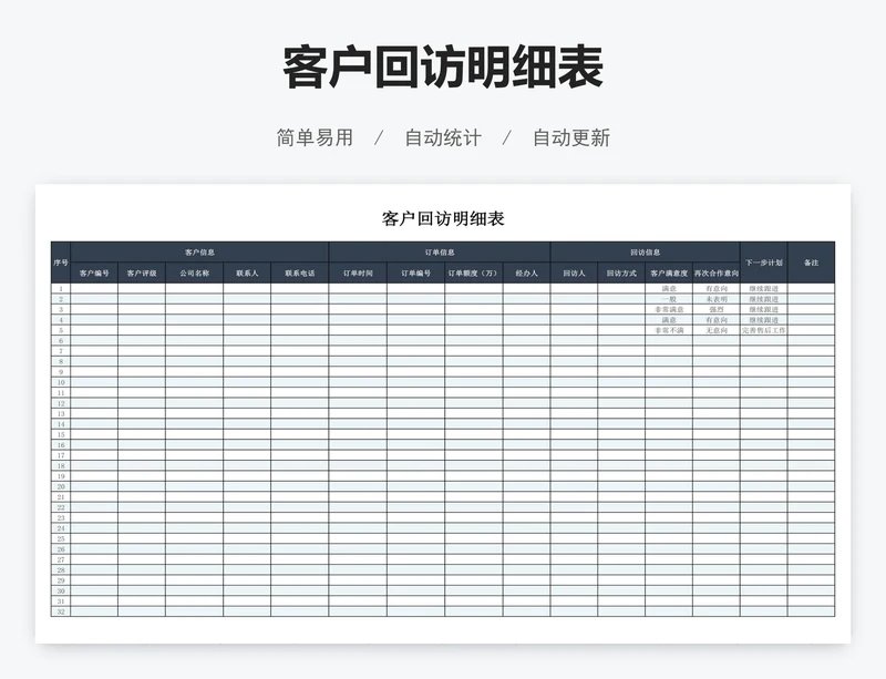 客户回访明细表