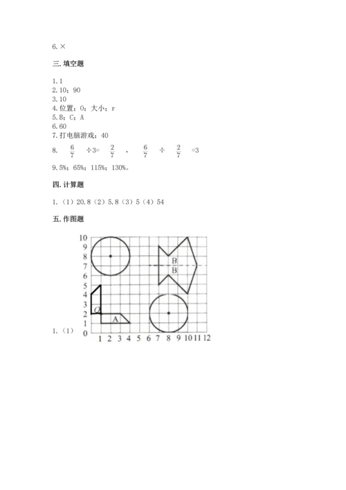 人教版六年级上册数学期末测试卷附参考答案【精练】.docx