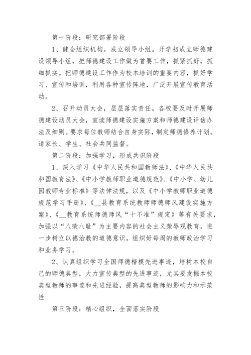 学校师德师风工作计划范文五篇.docx