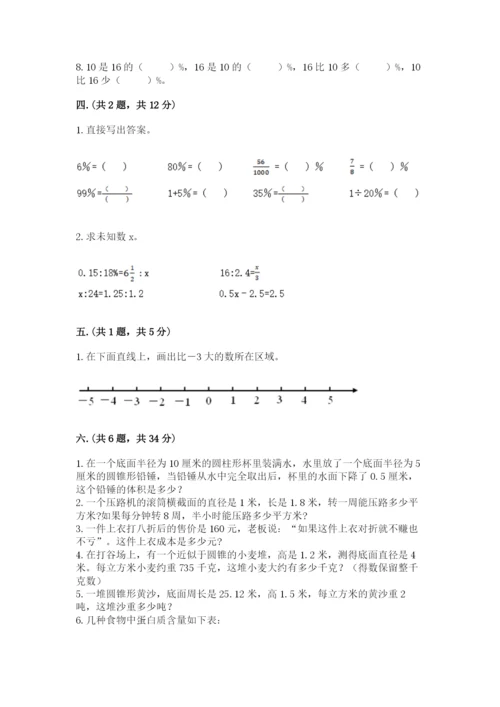 人教版数学小升初模拟试卷附完整答案（网校专用）.docx