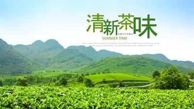 清新茶叶茶道春茶农村旅游茶园绿茶红茶PPT