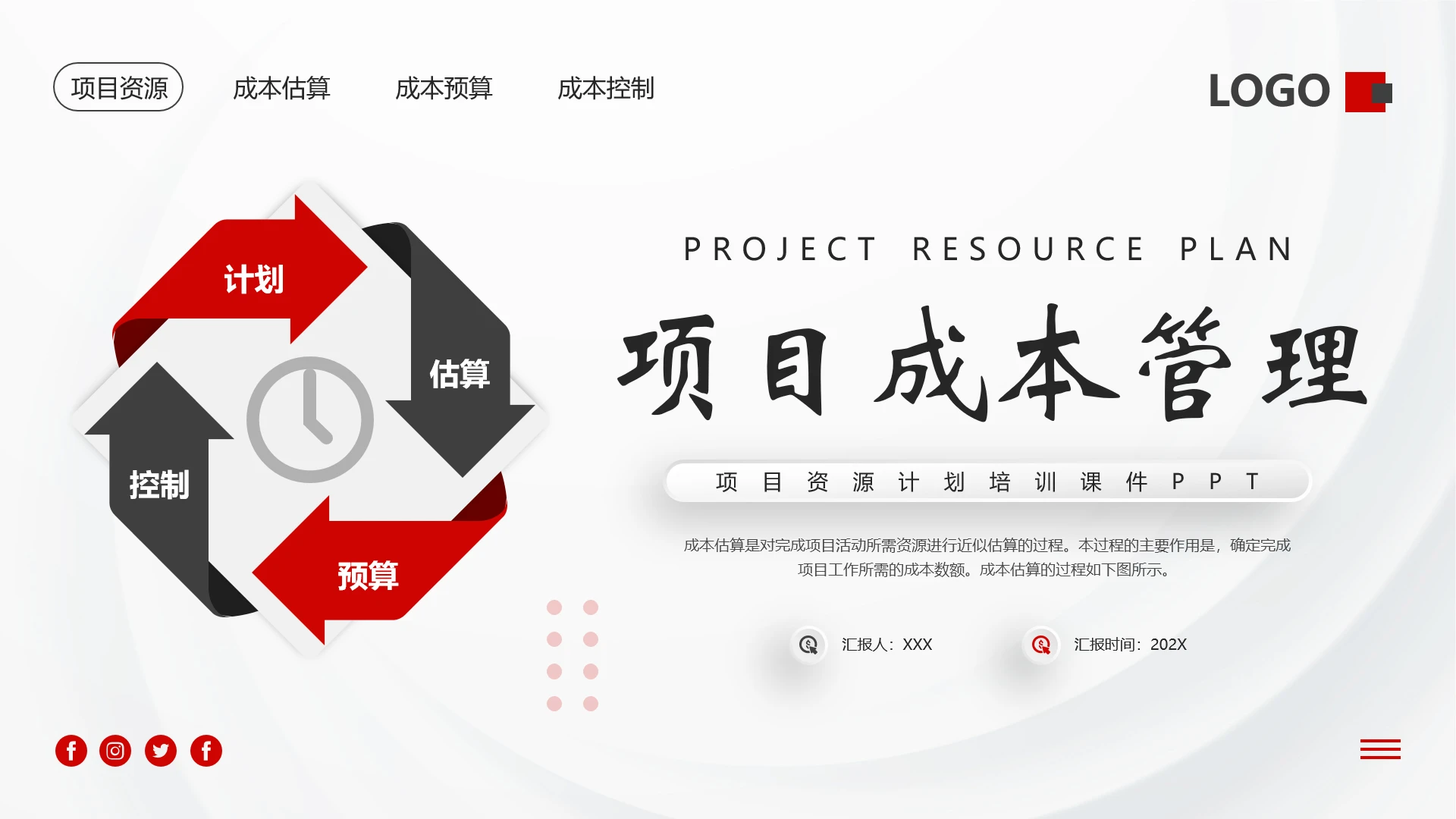 企业员工培训项目成本管理项目资源计划培训课件PPT