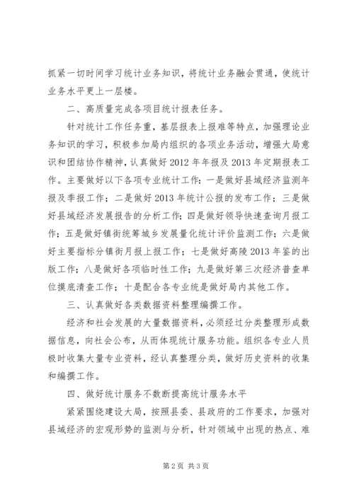 县统计局县域组工作报告.docx