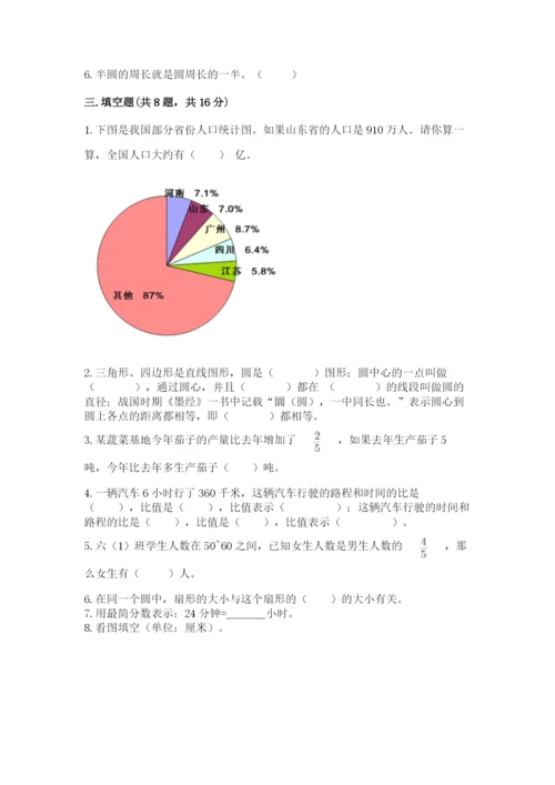 六年级数学上册期末考试卷精品【易错题】.docx