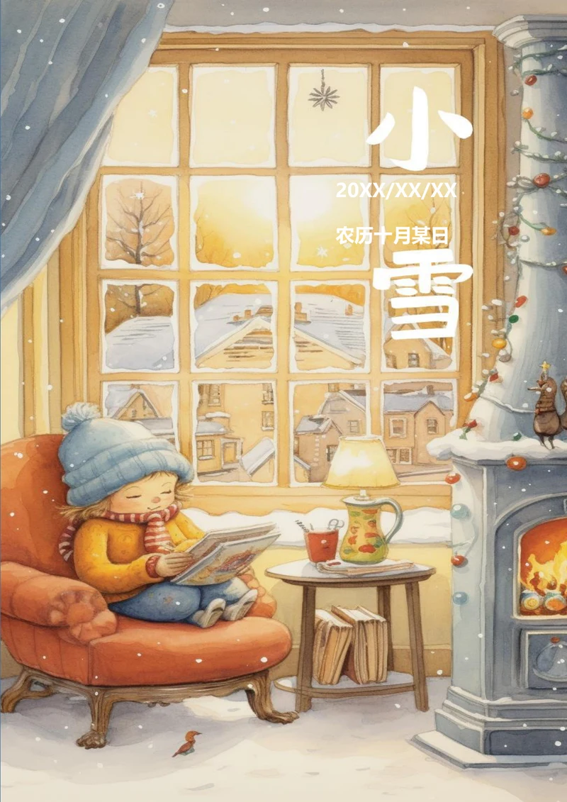 卡通小女孩小雪海报