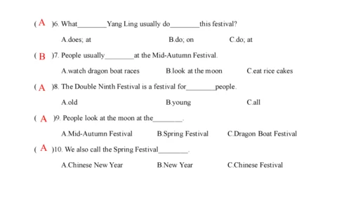 Unit 7 Chinese festivals(复习课件)-2023-2024学年五年级英语下学期