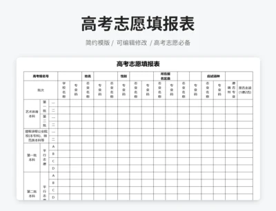 高考志愿填报表