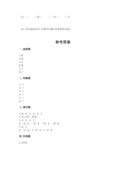 沪教版一年级上册数学第四单元 识别图形 测试卷（网校专用）.docx